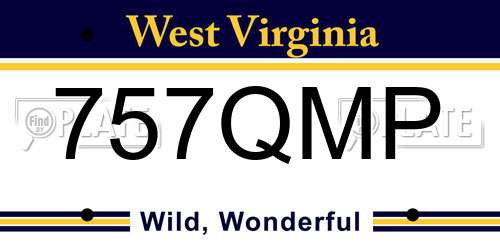 757QMP West Virginia License Plate