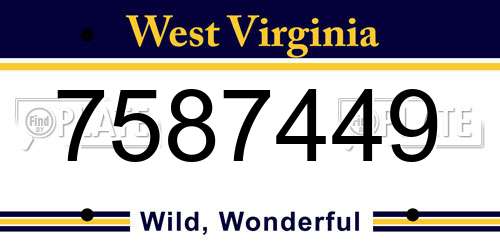 7587449 West Virginia License Plate