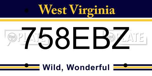 758EBZ West Virginia License Plate