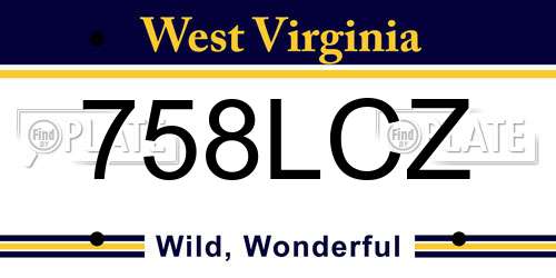 758LCZ West Virginia License Plate