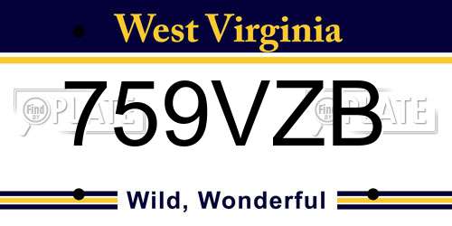 759VZB West Virginia License Plate