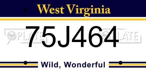 75J464 West Virginia License Plate