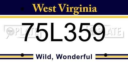 75L359 West Virginia License Plate