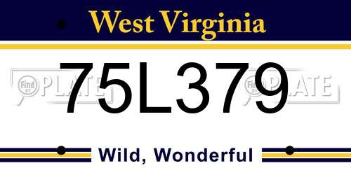 75L379 West Virginia License Plate