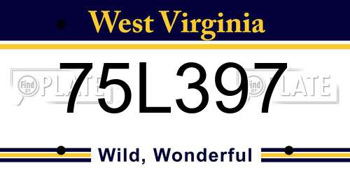 75L397 West Virginia License Plate