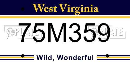 75M359 West Virginia License Plate