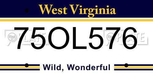 75OL576 West Virginia License Plate