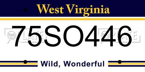 75SO446 West Virginia License Plate