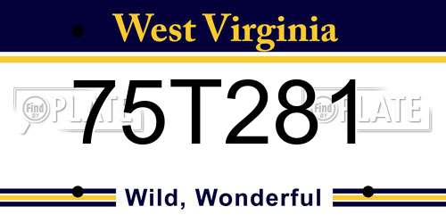 75T281 West Virginia License Plate