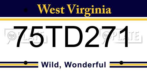 75TD271 West Virginia License Plate
