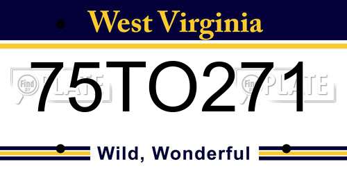 75TO271 West Virginia License Plate
