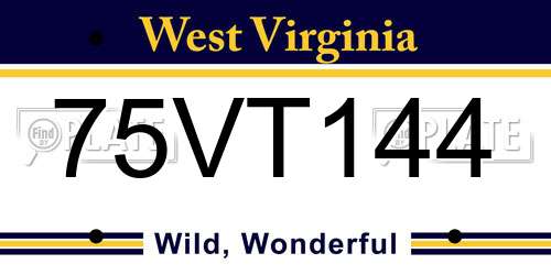 75VT144 West Virginia License Plate