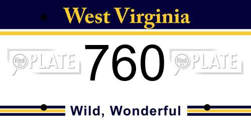 760 West Virginia License Plate