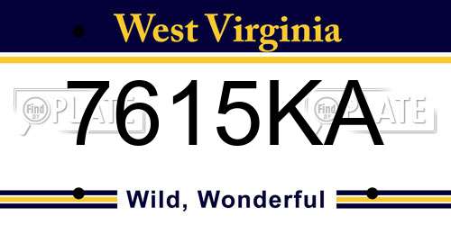 7615KA West Virginia License Plate