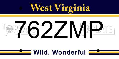 762ZMP West Virginia License Plate