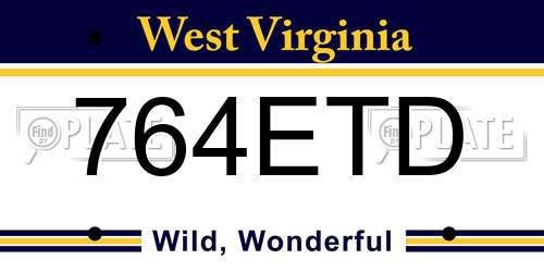 764ETD West Virginia License Plate