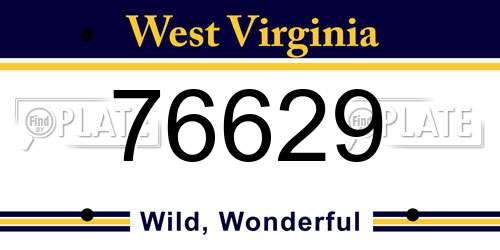 76629 West Virginia License Plate