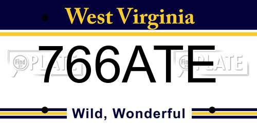 766ATE West Virginia License Plate