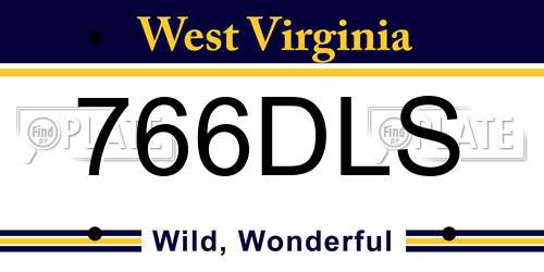 766DLS West Virginia License Plate