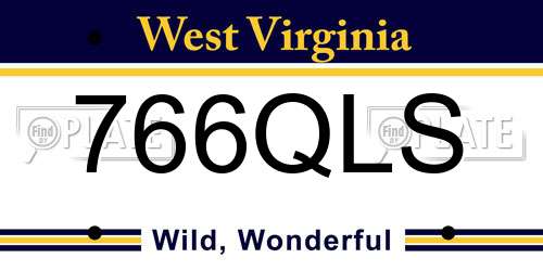 766QLS West Virginia License Plate