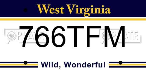 766TFM West Virginia License Plate