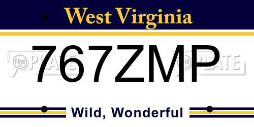 767ZMP West Virginia License Plate