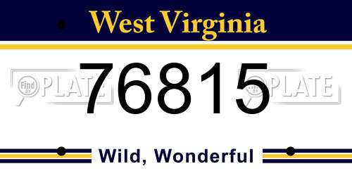 76815 West Virginia License Plate