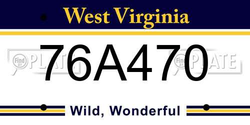 76A470 West Virginia License Plate