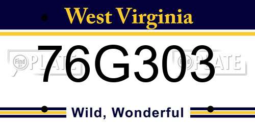 76G303 West Virginia License Plate