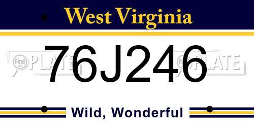 76J246 West Virginia License Plate