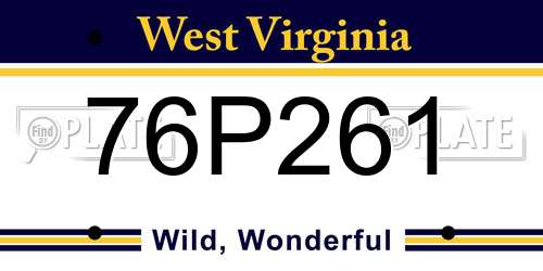 76P261 West Virginia License Plate