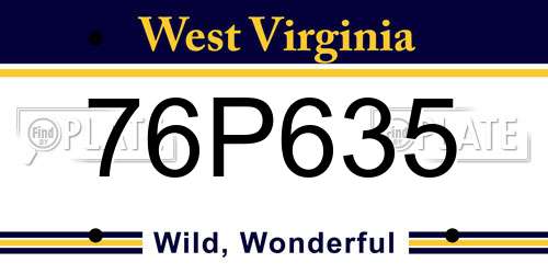 76P635 West Virginia License Plate