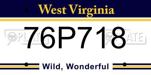 76P718 West Virginia License Plate