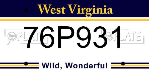 76P931 West Virginia License Plate
