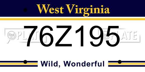 76Z195 West Virginia License Plate