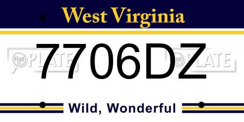 7706DZ West Virginia License Plate