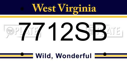7712SB West Virginia License Plate