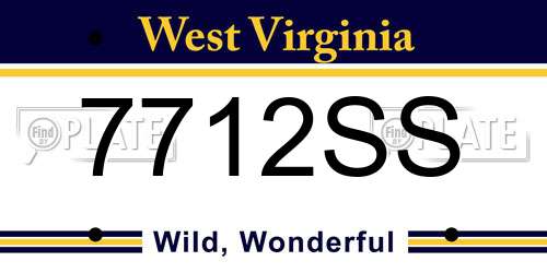 7712SS West Virginia License Plate