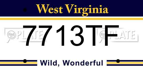 7713TF West Virginia License Plate