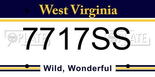 7717SS West Virginia License Plate