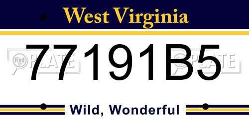 77191B5 West Virginia License Plate