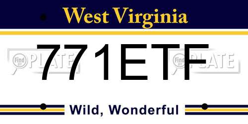 771ETF West Virginia License Plate