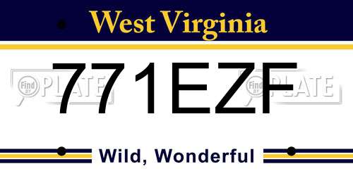 771EZF West Virginia License Plate