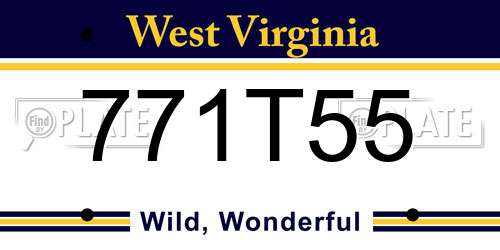 771T55 West Virginia License Plate