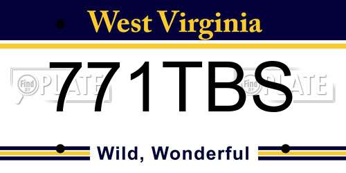771TBS West Virginia License Plate
