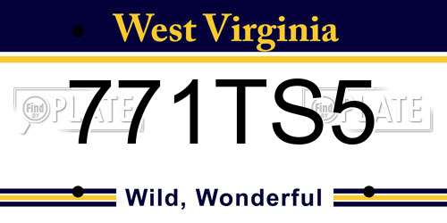 771TS5 West Virginia License Plate