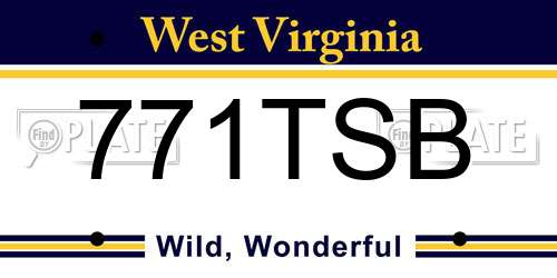 771TSB West Virginia License Plate