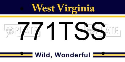 771TSS West Virginia License Plate