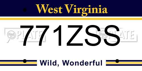 771ZSS West Virginia License Plate