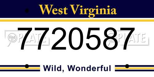7720587 West Virginia License Plate